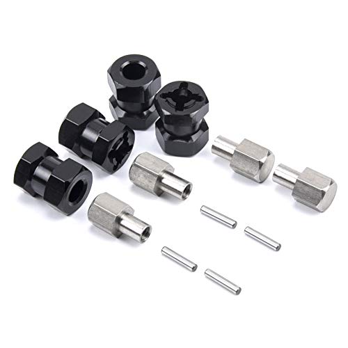 RC Car 12mm Hex Wheel Hub Drive Adaptor 15mm Extension Combiner | 15mm Extension Combiner Coupler for 1/10 RC Crawler Axial SCX10 D90(4PCS) - style: 15mm