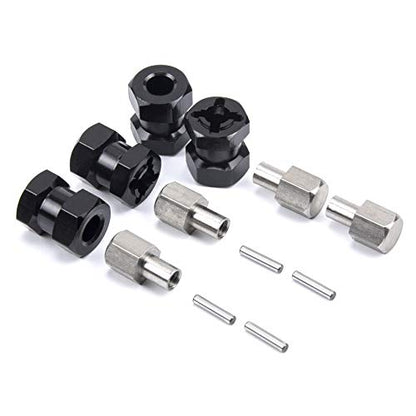 RC Car 12mm Hex Wheel Hub Drive Adaptor 15mm Extension Combiner | 15mm Extension Combiner Coupler for 1/10 RC Crawler Axial SCX10 D90(4PCS) - style: 15mm
