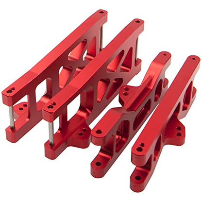 ShareGoo Aluminum Alloy Front & Rear Lower Suspension A-Arms Set Upgrades Part Compatible with Horizon ECX 1/10 2WD Ruckus Axe Brutus Circuit AMP MT/DB Crush RC Car Buggy Tuck (Red) - color: Red