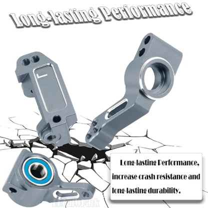Aluminum Steering Blocks,C-Hubs Caster Block,Rear Stub Axle Carriers w/Bearings Upgrades Part for 1/10 Slash 2WD (VXL)/Rustler 2WD (VXL)/Stampede 2WD (VXL)/Bandit 2WD (VXL),Titanium - color: Titanium - (Steering Blocks)