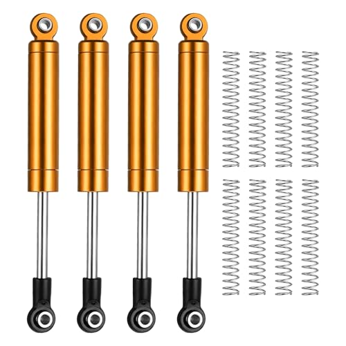 RC Shock Absorber (with Internal Spring Spare Springs), [for 1/10 RC Crawler ] - 76-101mm / Gold / 4 Pcs - color: Gold, size: 76-101mm