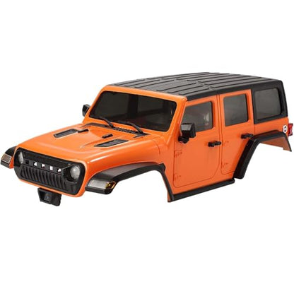 6.10inch/155mm Wheelbase Shell ABS Hardtop Body Kit Replacement Part for TRX4M Bronco Defender AX8560 1/18 RC Crawler Chassis (Orange) - color: Orange