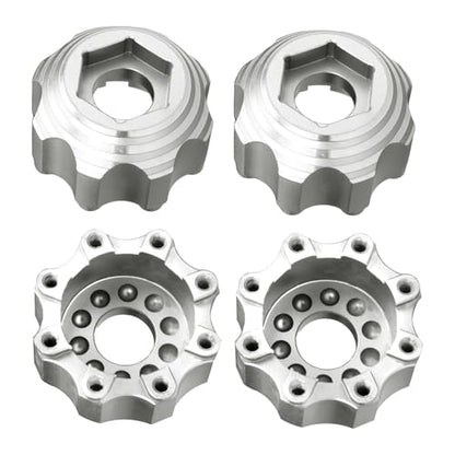 kingsea 4 Pcs RC 8X32 to 17MM Wheel Hex Adapters Aluminum Hex Adapters Compatible with Pro-Line RC Car Upgrades Parts #6353-00 6345-00, Silver - color: Silver