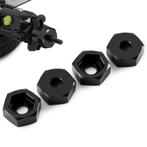 4Pcs 8mm to 12mm Wheel Hex Hub Adapters | Aluminum Alloy, Big Wheel Conversion Kit, For 1/16 Losi Mini-B, For 1/18 Losi Mini-T 2.0, Off-Road Car RC Truck