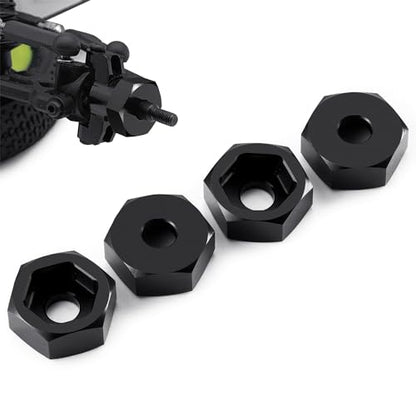 4Pcs 8mm to 12mm Wheel Hex Hub Adapters | Aluminum Alloy, Big Wheel Conversion Kit, For 1/16 Losi Mini-B, For 1/18 Losi Mini-T 2.0, Off-Road Car RC Truck
