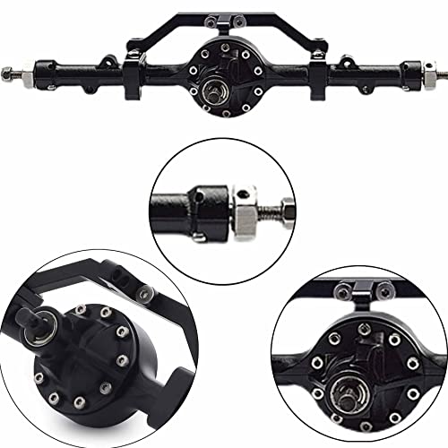 AMK CNC Aluminum Alloy Complete Rear Axle for 1/10 RC Crawler RC4WD Ge-Lande II TF2 D110 Yo-ta II Axles (Black) - color: Rear Axle