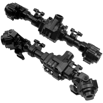 ShareGoo Aluminum Alloy Front & Rear Portal Axle Housing Set Compatible with Traxxas TRX4 Defender Bronco 1/10 RC Crawler Car Upgrades Part (Black) - color: Black