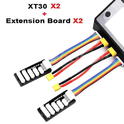 SPARKHOBBY XT60/XT30/JST/T-plug Balance Charger Extension Cable and 2-6S Extension Board for HOTA D6 D6PRO D6+ Smart Charger RC (2PCS XT30 2PCS Board) - style: 2PCS XT30 2PCS board