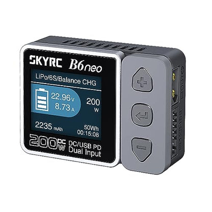 B6 neo B6neo 200W Smart Charger PD 80W for RC Helicopter, Aircraft Li-Polymer/Life/Li-Ion/NiMH/NiCd/Lead Batteries (Mysterious Black)