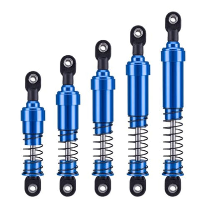RCQQPS 4pcs Aluminum Big Bore Shocks for 1/10 RC Crawler LCG Chassis Gspeed V3 Element Enduro SCX10 TRX4 Gamde R1 Comp Builds DIY (Blue 95mm 4pcs) - color: Blue 95mm 4pcs