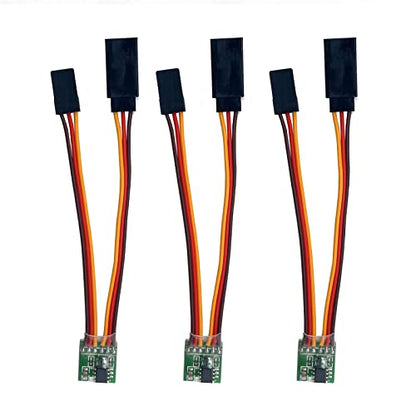 3Pcs Universal RC Servo Signal Reverser Rotation Inverter 5.0-6.0v Steering Gear Reverser for JR Futaba Aircraft Airplane Steering Gear RC Airplane Car Boat and Any Servos