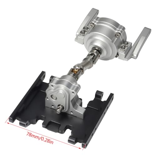 Metal Front Planetary Gearbox Transfer Case Transmission Drive Shaft Skid Plate Set for 1/10 RC Rock Crawler SCX10 II 90046 Chassis Metal Prefixal Gearbox Upgrade (Silver) - color: Silver