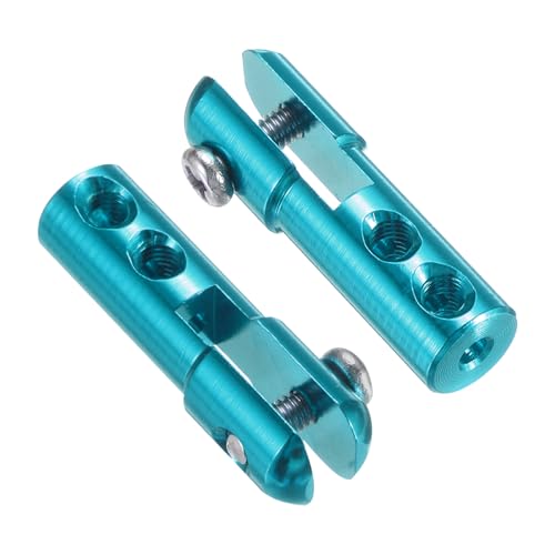 MECCANIXITY 4Pcs Metal Clevis M2 Thread Aluminum Alloy Clevis Servo Horn Tie Rod Chuck Connector with Screws for RC Airplane Car Helicopter Model Replacements,Blue - color: Blue