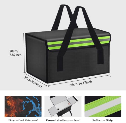 14.18"x9.85"x7.88" Ebike Lipo Battery Safe Bag Large Capatity Bag for Lipo Battery Pack Storage Charging Transport,Home Office Travel Lipo Safe Storage Pouch - size: 360*250*200mm