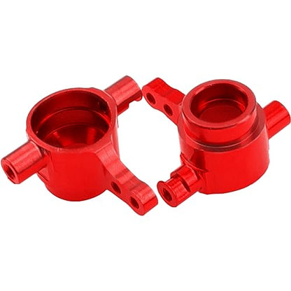Metal C-Hubs Caster Blocks, Steering Blocks & Rear Stub Axle Carriers w/Ball Bearings Compatible with 1/10 Traxxas Slash 4X4, Stampede 4X4, Rustler 4WD Replaces of 6837 6832 1952 (Red) - color: Red