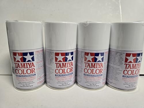 4 PACK COMPATIBLE WITH TAMIYA Polycarbonate PS-1 White 100ml Spray TAM86001 RC PAINT PROLINE RC BODY INCLUDES CHICAGOLANDRC COUPON