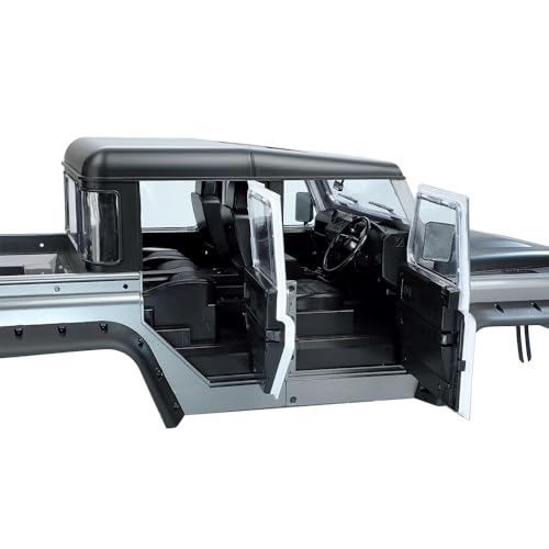 1/10 RC Land Rover Defender Pickup Hard Body Shell Kit-313mm Wheelbase Pickup Body for Axial SCX10 90046 TRX4 CC01 Capra RC Crawler Car (Grey) - color: Grey