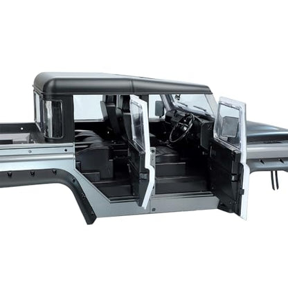 1/10 RC Land Rover Defender Pickup Hard Body Shell Kit-313mm Wheelbase Pickup Body for Axial SCX10 90046 TRX4 CC01 Capra RC Crawler Car (Grey) - color: Grey