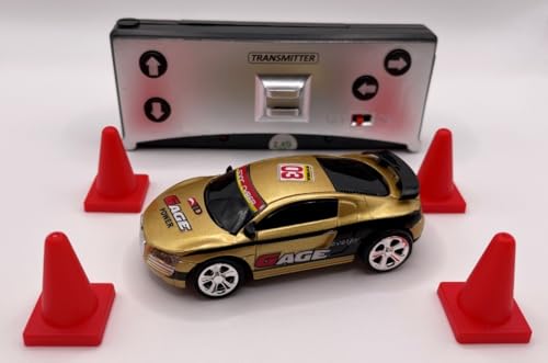 Mini RC 1:58 Scale Small Pocket Portable Micro Racing Car Can Miniature Coke Can Upgraded 2.4G Wireless Radio Remote Control for Multi-Users (Qty. 1 = 1 Can) (Gold) - color: Gold