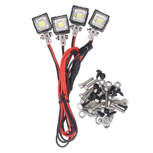 RC LED Lights, RC Car Lights White Lighting High Brightness LED Headlight RC Car Front for Axial for SCX10 90046 for Redcat RC Light Bar for 1:10 RC Crawler (4LED) - size: 4LED
