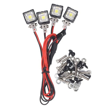 RC LED Lights, RC Car Lights White Lighting High Brightness LED Headlight RC Car Front for Axial for SCX10 90046 for Redcat RC Light Bar for 1:10 RC Crawler (4LED) - size: 4LED