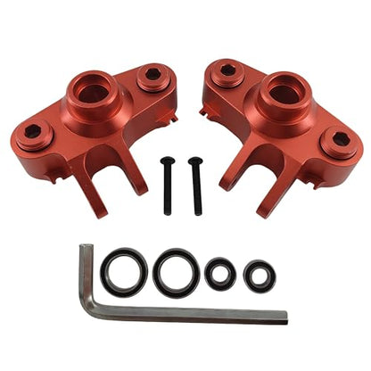 Steering Block Knuckle Arms for E-Maxx T-Maxx 3.3 E-Revo Summit (Red) | Aluminum,Rubber Shielded Bearings,1/10 Scale,RC Cars,Upgrade Parts,5334R Compatible,CNC Machined,High Strength - color: Red
