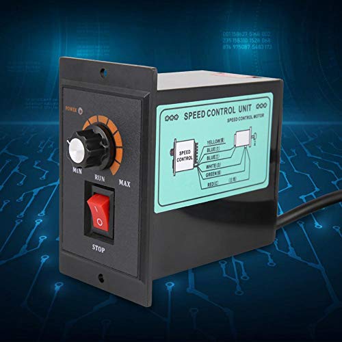 Walfront AC Motor Speed Controller 220V 50/60Hz Single Phase Electric Motor Speed Regulator with Adjustable Rotary Switch(500W)