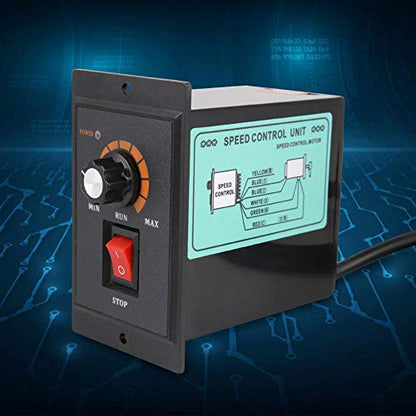 Walfront AC Motor Speed Controller 220V 50/60Hz Single Phase Electric Motor Speed Regulator with Adjustable Rotary Switch(500W)
