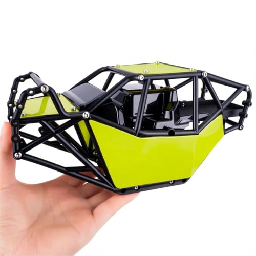AMK RC Crawler Roll Cage, 1/10 Scale Nylon Rock Buggy Body Cage for Axial SCX10 SCX10 II, Durable RC Rock Crawler Upgrade Part (Green) - color: Green