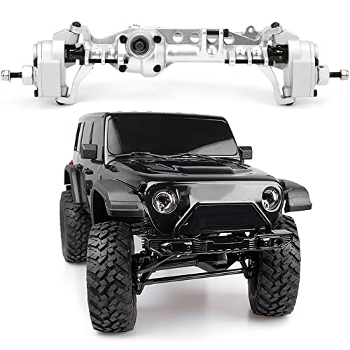 Remote Control Car Metal Front Portal Axle Assembly for 1/10 SCX10 III RC Crawler (Silver) - color: Silver