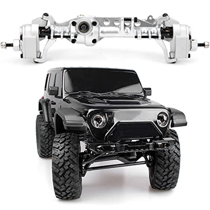 Remote Control Car Metal Front Portal Axle Assembly for 1/10 SCX10 III RC Crawler (Silver) - color: Silver