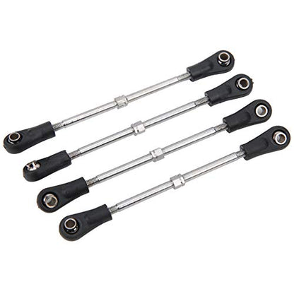 Adjustable Steering Linkage Rod Set for Truck Racing 1/10 RC Model Enhanced Performance Black 4Pcs