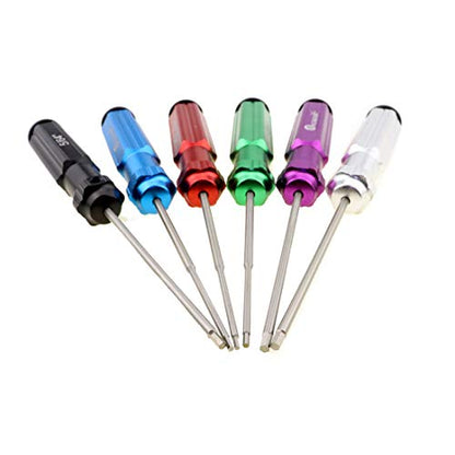 Huwaimi 6 Color Hex Wrencher Hex screwdriver for RC CAR,HELICOPTER,Remote Control Car/airplane,0.05IN-1/16IN-3/32IN-5/64IN-1.5MM-2.5MM-3.0MM(New Upgrade) (6 color HSS)
