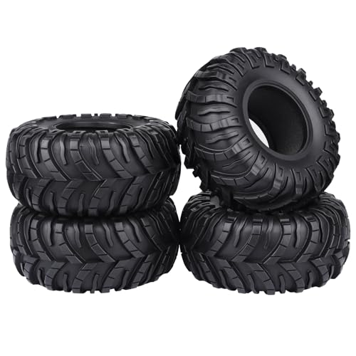 4pcs 2.2inch Crawler Tires Super Soft Rubber 128mm/5.04" Mud Tyres Foam Insert for 1/10 RC Crawler Car Axial Wraith Traxxas TRX4 Sport Redcat Everest 10
