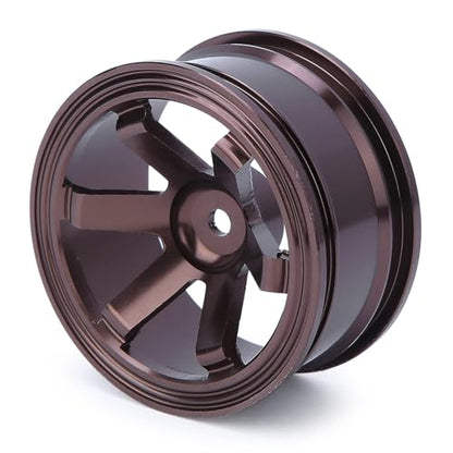 HERCHR 12mm Hex Hubs Metal Wheel Hub, 4pcs Aluminium Alloy Wheel Hub for Universal 1/10 Flat Running Drift RC Car Model Accessory Wheel Rims RC Wheel Rims Set Rc Drift Wheels(Coffee) - color: Coffee