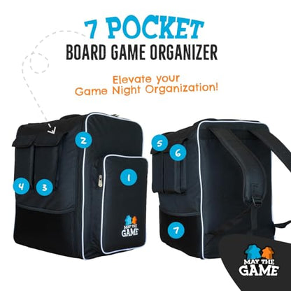 XL Board Game Bag: Ultimate Backpack, Travel Organizer, Storage & Carrying Case for Board and Tabletop Games - size: Large