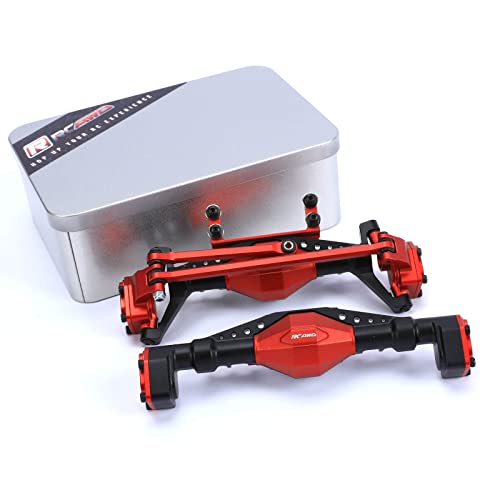 RCAWD Rear & Steering Axle Assembled & Front & Rear Axle Housing Without Gears Upgrades for 1/18 Axial UTB18 Capra Trail Buggy Crawlers Aluminum Parts AXI218001 Red - color: Red