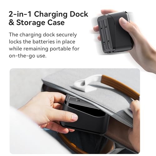 Dual Channel Battery Charger for Insta360 X4 Air, 10W Fast Charging Box LED Indicator Smart Batteries Storage Charging HUB for 360 X4 Air.