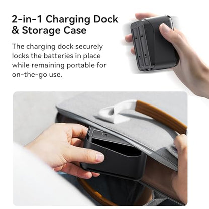 Dual Channel Battery Charger for Insta360 X4 Air, 10W Fast Charging Box LED Indicator Smart Batteries Storage Charging HUB for 360 X4 Air.