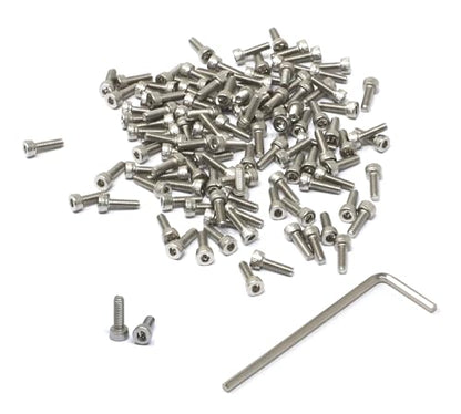 iexcell 100 Pcs M2.5 x 8mm Thread Pitch 0.45 mm Stainless Steel 304 Hex Socket Head Cap Screws Bolts Kit - size: M2.5 x 8mm