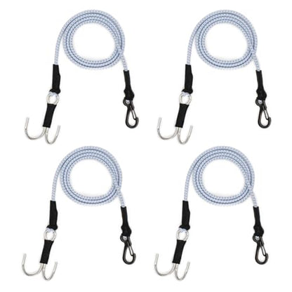AMK 4Pcs 28in 1/10 Scale Elastic RC Crawler Tow Ropes with Hook Kinetic Winch Straps for Axial SCX10 Accessries TRX6 TRX4 Upgrades Gen7 Gen8 Tamiya D90 TF5 RC Car Boat (Blue) - color: Blue