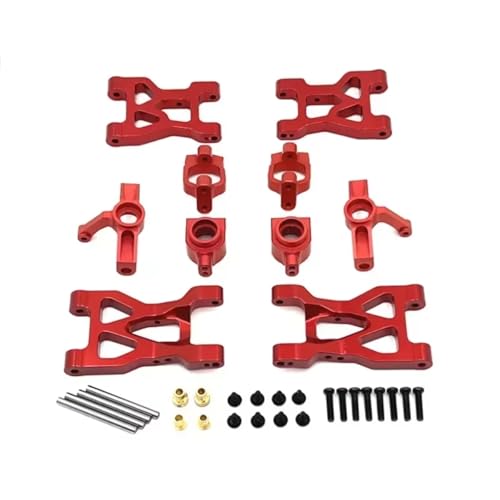 RC Steering Knuckle Block for WLtoys 104072 1/10 Metal Front and Rear for Swing Arms Pull Rod Steering Cup C-for Seat Set RC Car Upgrade Accessories(Red) - size: Red