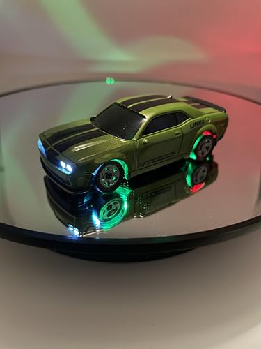 Mini RC Drift Car 1:64 Scale, Remote Control Car with LED Lights & 2-Speed Modes, Upgraded 2.4G Wireless Radio Remote Control for Multi-Users Challenge (Dark Green) - color: Dark Green
