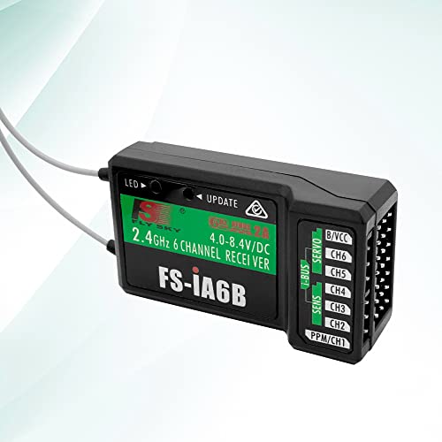 Flysky 6CH FS-iA6B Receiver Fits FS-i4 FS-i6 FS-i6X FS-i10 Transmitter | 2.4G PPM Output Flysky Receiver with iBus Port Fits RC Car RC Boat Remote Control