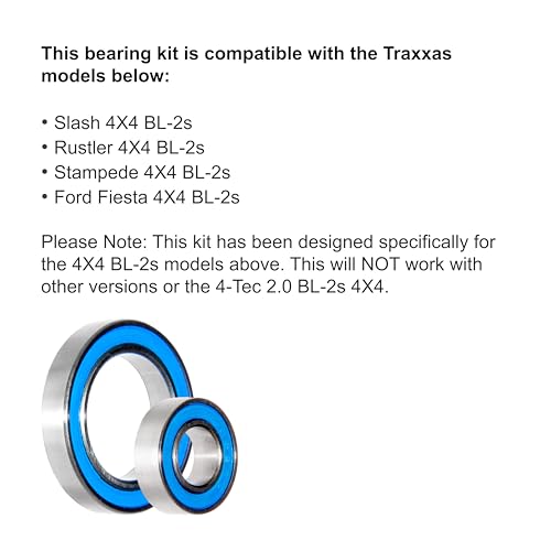 for Traxxas BL-2s 4WD - Slash, Rustler, Stampede, and Rally Bearings Kit (21 Pcs)