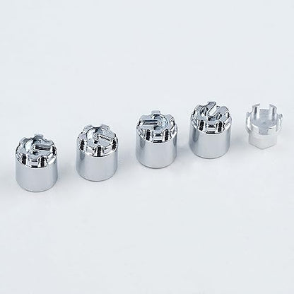 DJX 4PCS Aluminum M4 Wheel Nut Center Cap Locking Hubs w/Tool for 1/10 RC Crawler Traxxas TRX4 Axial SCX10 90046 D90 Redcat Gen7(Chrome) - color: Chrome