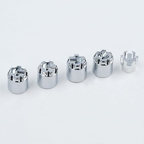 DJX 4PCS Aluminum M4 Wheel Nut Center Cap Locking Hubs w/Tool for 1/10 RC Crawler Traxxas TRX4 Axial SCX10 90046 D90 Redcat Gen7(Chrome) - color: Chrome