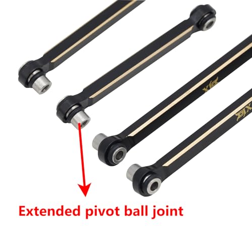 DJX CNC Machine Brass High Clearance Chassis Steering Links Set 10pcs Set for 1/18 RC Crawler Car HPI Venture18 Upgrades Parts - style: Brass