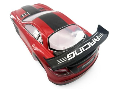 1/10 Scale RC Drift Racing Touring On Road Car Painted Body Shell, Spoiler Included, Pre-Cut, 258mm Wheelbase - Mercedes-Benz SLR McLaren Style - color: Red