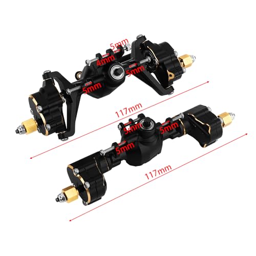 Brass Complete Portal Front Rear Axles for 1/18 RC Crawler Redcat Ascent-18 Heavy Duty Axle Metal Upgrades